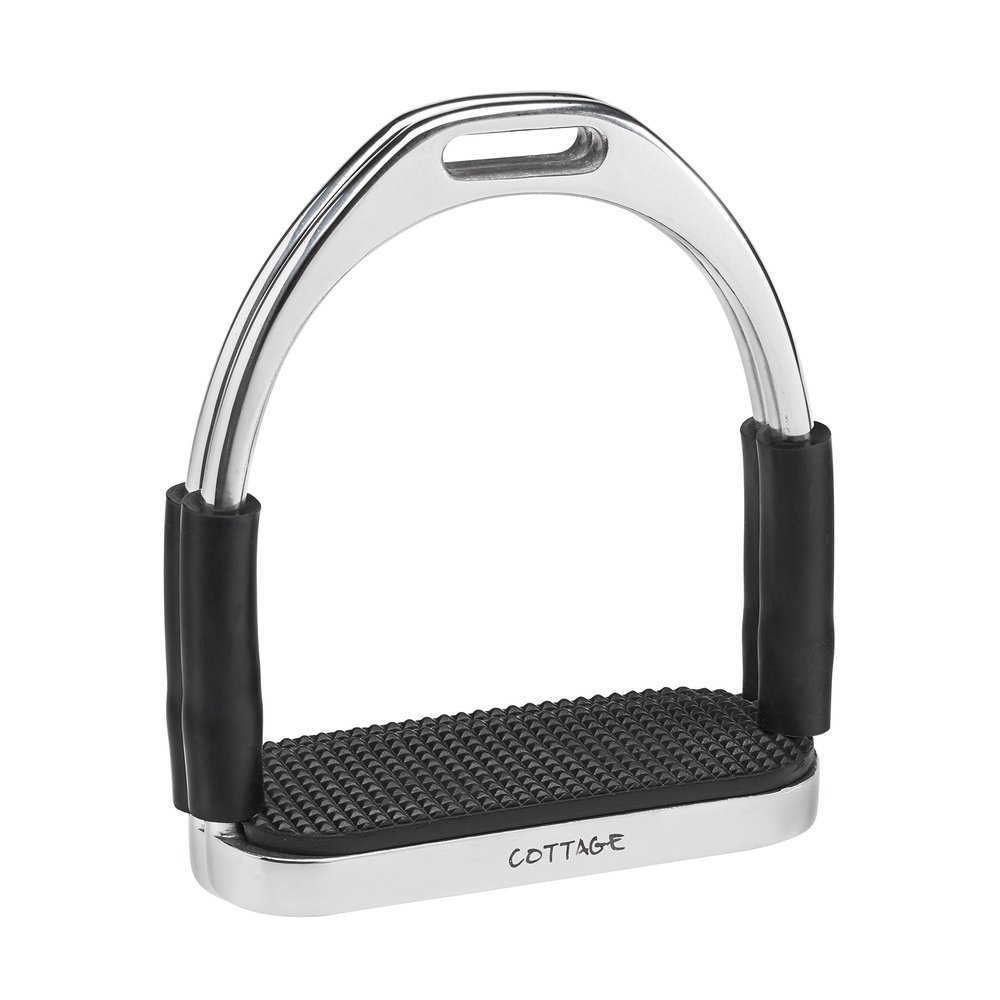 Cottage Craft Unisex's Flexi Stirrup with Treads-Black, 11.5 cm