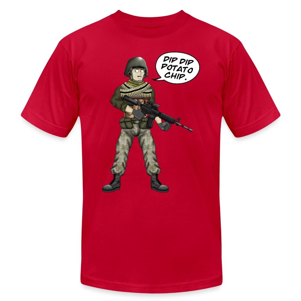 Spreadshirt Battlefield Friends Noob Men's Jersey T-Shirt, S, red