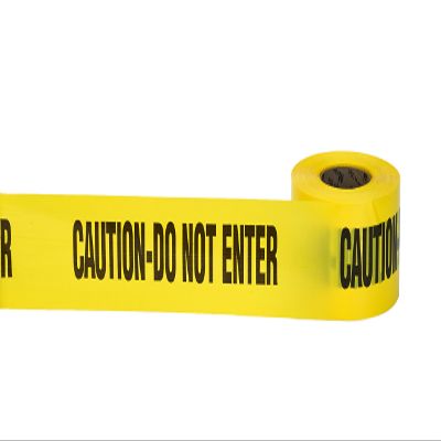 Mutual Industries Barricade Tape, Caution Do No Enter, 3 mil, 3" x 300', Yellow (Pack of 16)