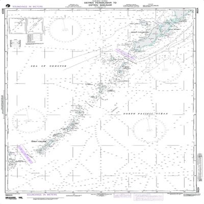 Paradise Cay Publications NGA Chart 96024: Ostrov Paramushir to Ostrov Simushir (Traditional Paper) 34 x 44