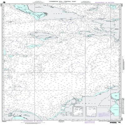 Paradise Cay Publications NGA Chart 26001: Carribean Sea-Central Part; 34 X 48; Traditional Paper