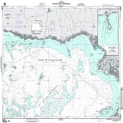 Paradise Cay Publications NGA Chart 27207: Punta San Jose to Manzanillo (Traditional Paper) 34.25 x 49