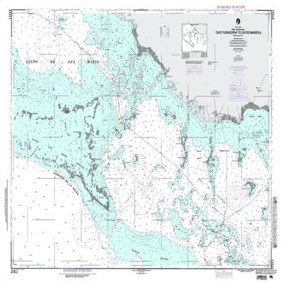 Paradise Cay Publications NGA Chart 27211: Cayo Yuraguana to Cayos Manopla (Traditional Paper) 33.25 x 48