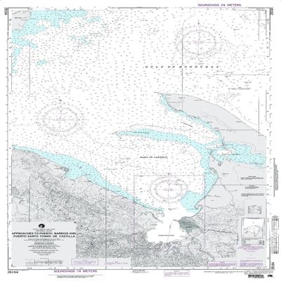 Paradise Cay Publications NGA Chart 28164: Approaches to Puerto Barrios and Santa (Traditional Paper) 32 x 44