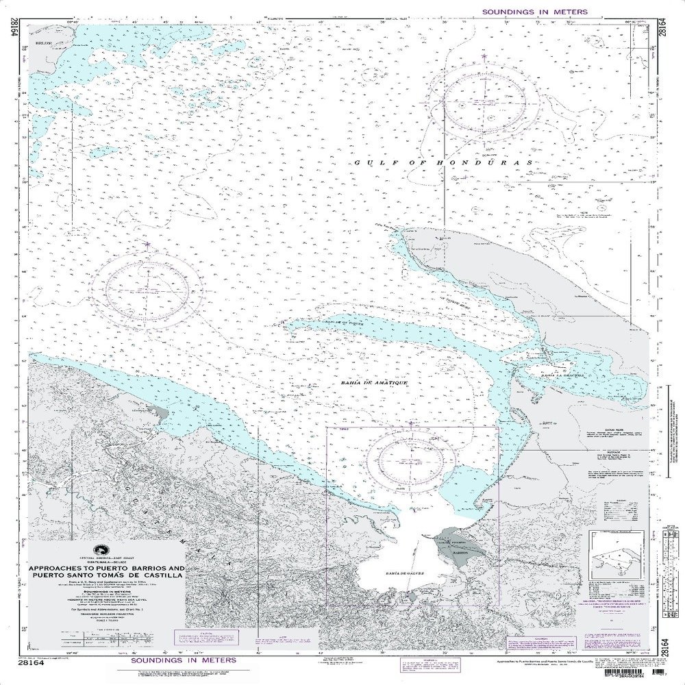 Paradise Cay Publications NGA Chart 28164: Approaches to Puerto Barrios and Santa (Traditional Paper) 32 x 44
