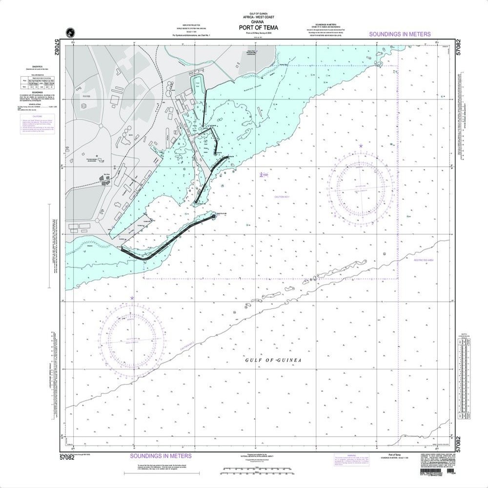 Paradise Cay Publications NGA Chart 57082: Port OfTema (Traditional Paper) 35 x 38