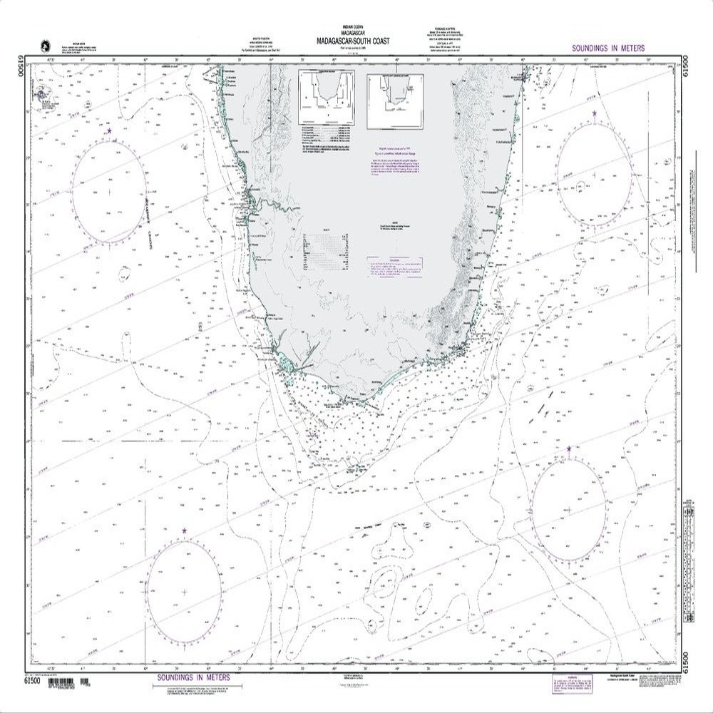 Paradise Cay Publications NGA Chart 61500: Madagascar South Coast (Traditional Paper) 34 x 47