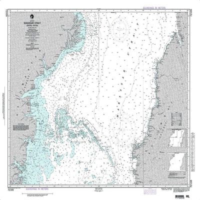 Paradise Cay Publications NGA Chart 72105: Makassar Strait - Central Part (Traditional Paper) 32 x 39
