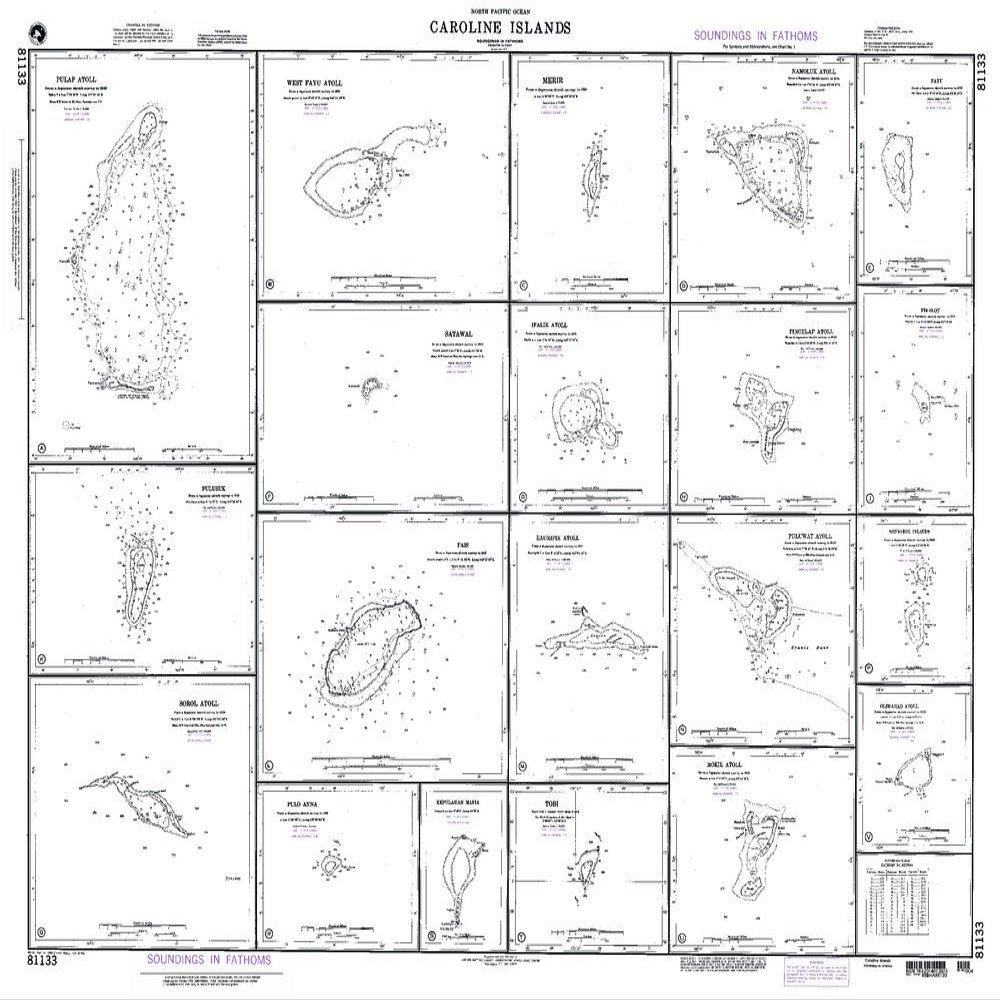 Paradise Cay Publications NGA Chart 81133: Pulap Atollcaroline Islands (Traditional Paper) 34.75 x 44