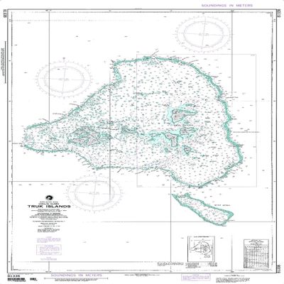 Paradise Cay Publications NGA Chart 81338: Truk is.[Caroline Islands] (Traditional Paper) 28 x 43.5