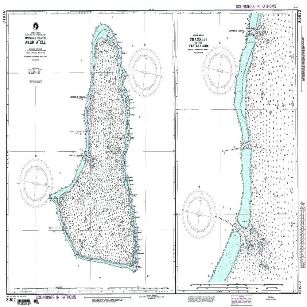 Paradise Cay Publications NGA Chart 81612: Ailuk Atoll Marshall is (Traditional Paper) 29 x 42
