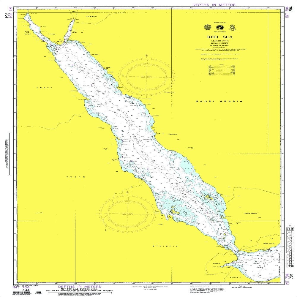 Paradise Cay Publications NGA Chart 704WP: Red Sea; 28.5 X 42.5; Waterproof