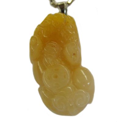 Feng Shui Import Yellow Jade Pi Xie Pendant