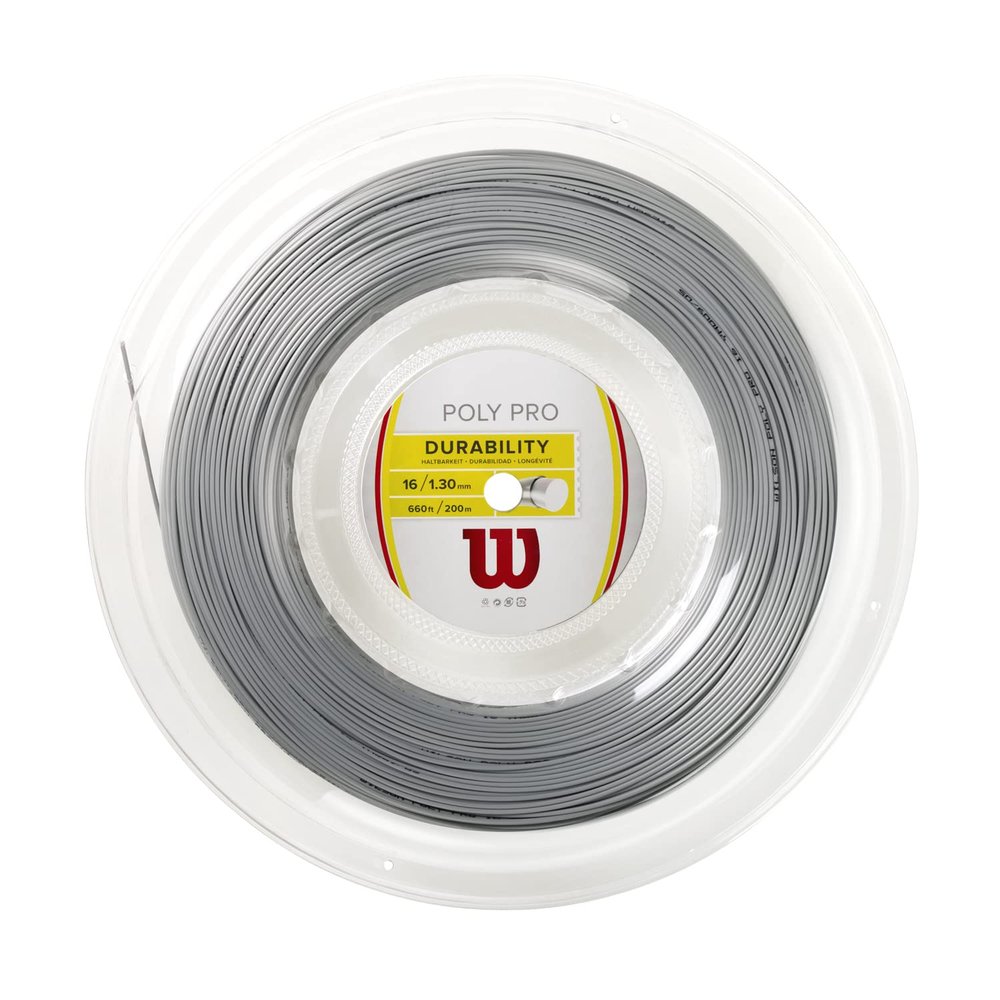 Wilson Unisex's Poly Pro String Reel-Silver, 1.3 mm