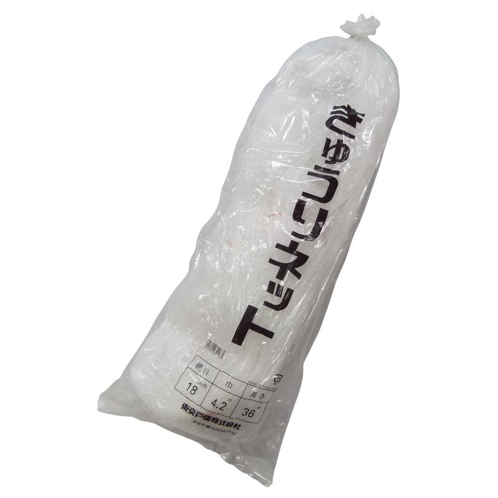 Tokyo Tohari WA4236 Cucumber Net (Support Net), 7.1 inches (18 cm) Square, 14.6 x 12.8 ft (4.2 x 36 m), White Green