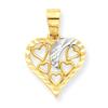 10k Yellow Gold & Rhodium Heart Charm view 1