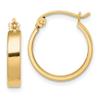 10K Yellow Gold Square Tube Hoop Earrings view 1
