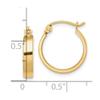 10K Yellow Gold Square Tube Hoop Earrings view 2
