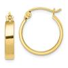 10K Yellow Gold Square Tube Hoop Earrings view 3