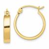 10K Yellow Gold Square Tube Hoop Earrings view 4