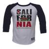 Gravity Trading Mens California Republic Bear Half-Sleeve Baseball Shirt - Navy/White - Large view 1
