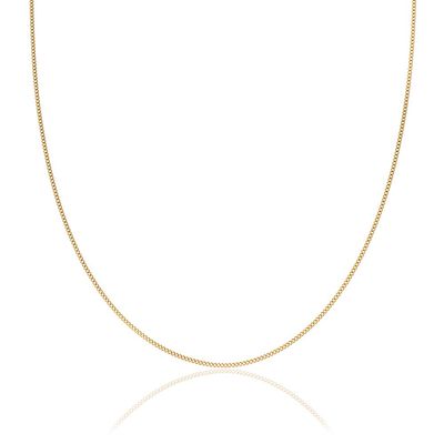 2mm thick 18K gold plated on solid sterling silver 925 Italian diamond cut FLAT CURB link chain necklace bracelet anklet - 15, 20, 25, 30, 35, 40, 45, 50, 55, 60, 65, 70, 75, 80, 85, 90, 95, 100cm