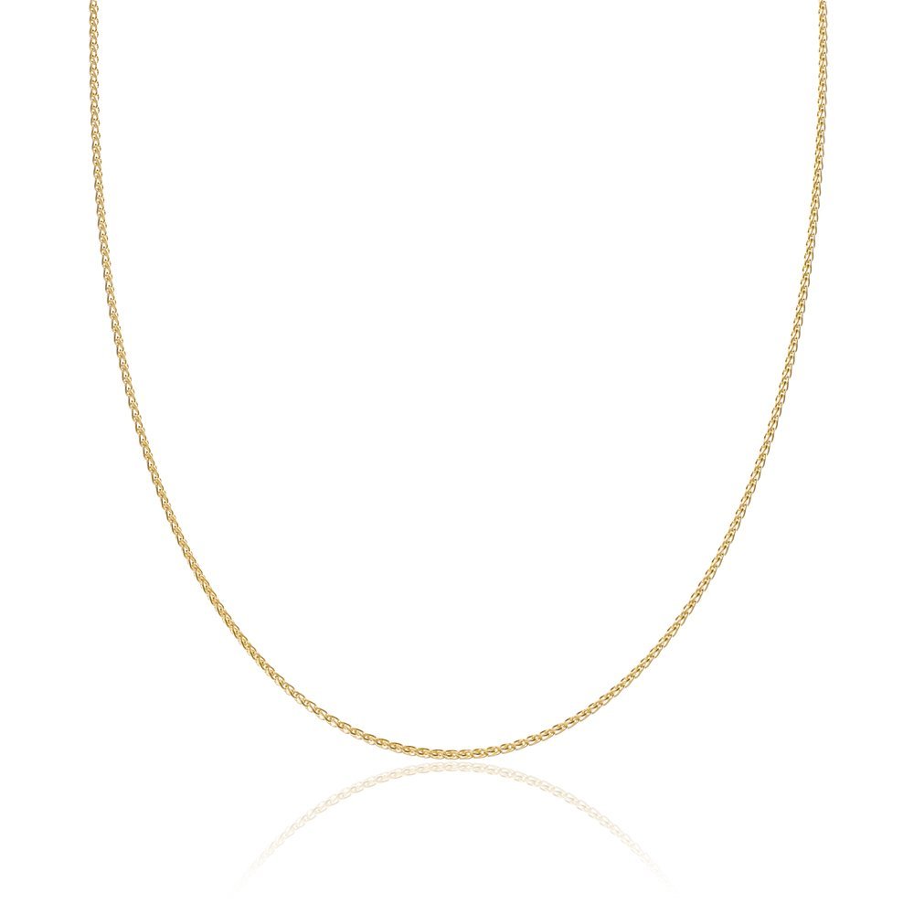 2mm 18K gold plated solid sterling silver 925 Italian SPIGA WHEAT chain necklace chocker bracelet anklet - 6, 8, 10, 12, 14, 16, 18, 20, 22, 24, 26, 28, 30, 32, 34, 36, 38, 40"