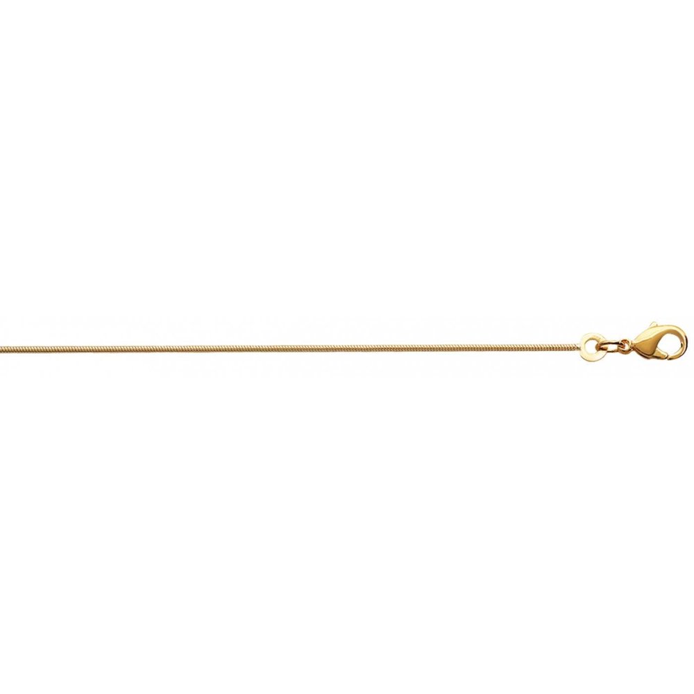 1mm thick 18K gold plated on solid sterling silver 925 Italian round SNAKE chain necklace chocker bracelet anklet jewelry - 15, 20, 25, 30, 35, 40, 45, 50, 55, 60, 65, 70, 75, 80, 85, 90, 95, 100cm