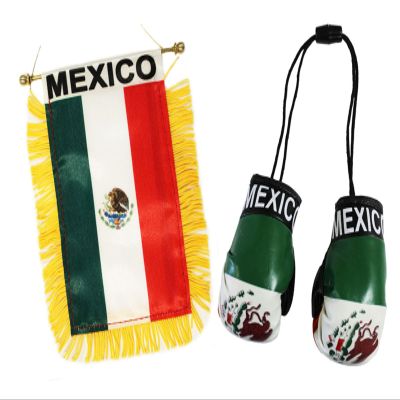 Mexico Novelty Mini Boxing Gloves and Window Hanger Combo