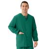 Medline AngelStat Unisex Snap-Front Warm-Up Scrub Jacket, Emerald, Size 4XL view 2