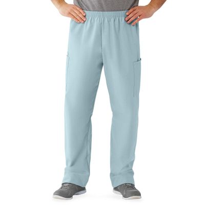 Medline AngelStat Unisex Elastic-Waist No-Drawstring-Waist Cargo Scrub Pants, Misty, Size 4XL, Regular Inseam