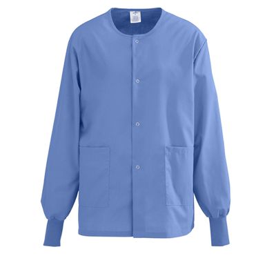 Medline PerforMAX 829 Unisex Snap-Front Warm-Up Jacket, Ciel Blue, Size Large