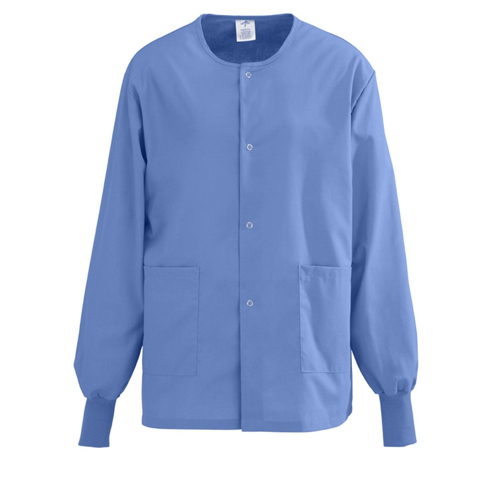Medline PerforMAX 829 Unisex Snap-Front Warm-Up Jacket, Ciel Blue, Size Large