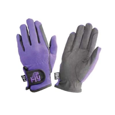 Hy5 Children/Kids Every Day Two Tone Riding Gloves (XL) (Black/Purple)