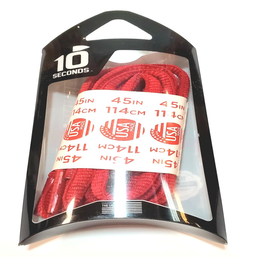 10-Seconds Oval Athletic Laces (45", Red)