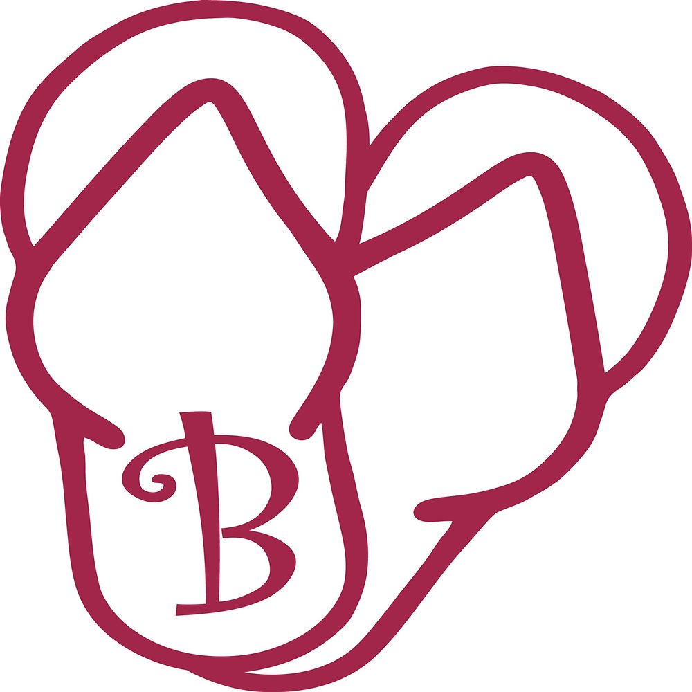 Eyecandy Decals B - Sandal Monogram Letter 5" Tall Decal Sticker Dark RED