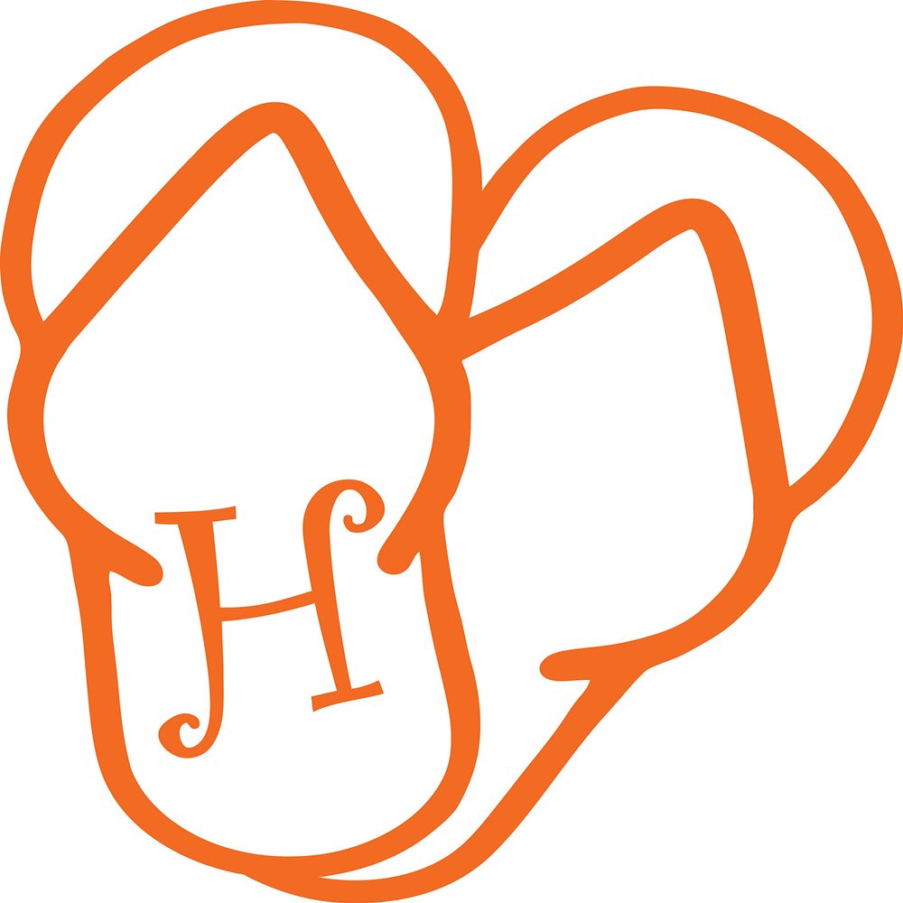 Eyecandy Decals H - Sandal Monogram Letter 5" Tall Decal Sticker Orange