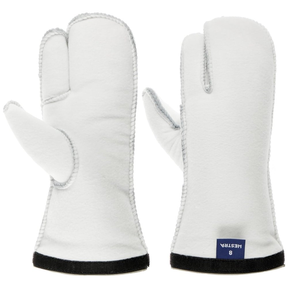 Hestra Unisex Heli Ski Liner 3-Finger Glove, Insulated, Quick Dry, Machine Washable Ski Touring Liner for Men & Women - Offwhite - 7