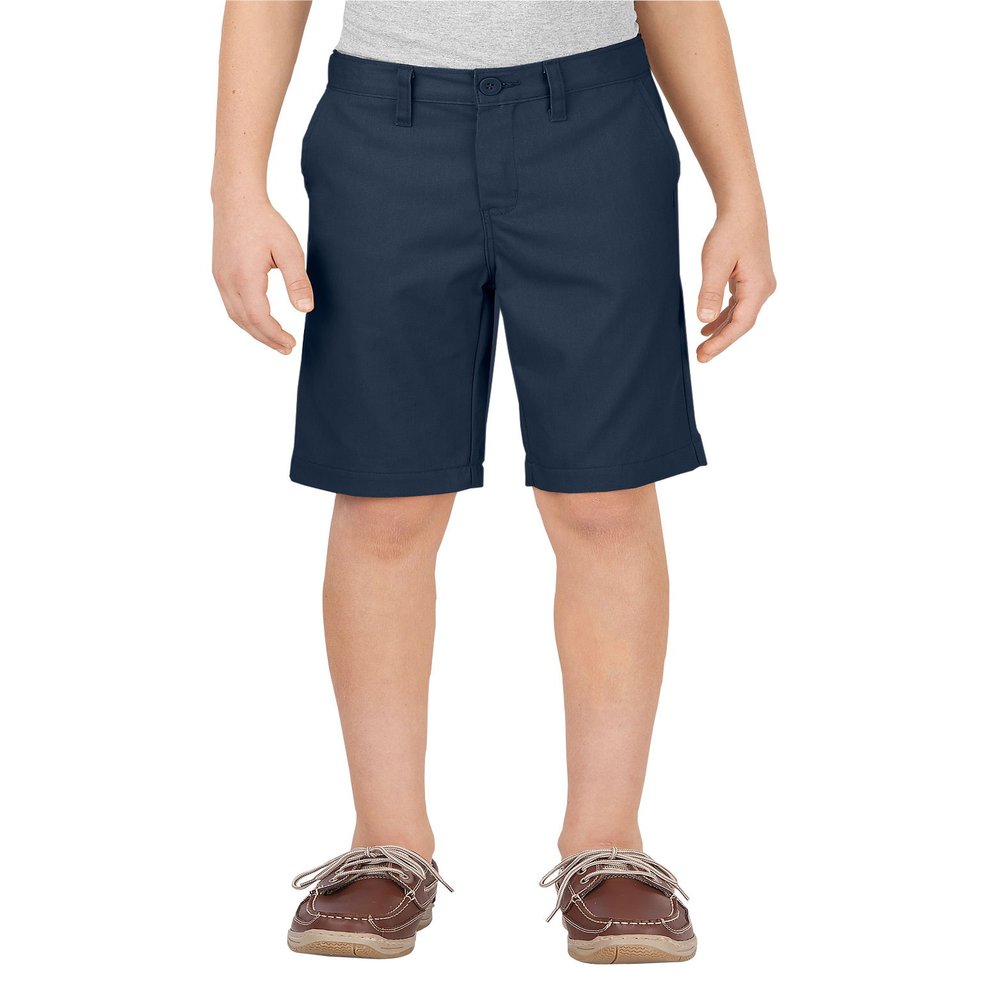 Dickies Big Boys' Slim Fit Stretch Flat Front Short, Dark Navy, 20