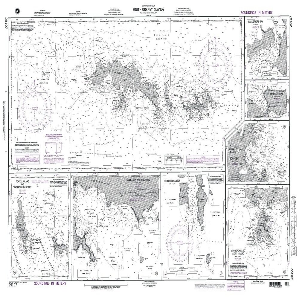 Paradise Cay Publications NGA Chart 29107: South Orkney Islands (Traditional Paper) 42 x 30