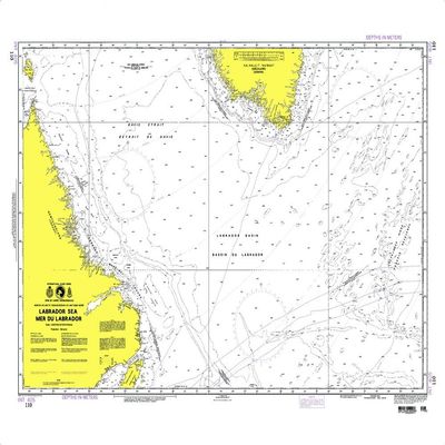 Paradise Cay Publications NGA Chart 110: Labrador Sea (Traditional Paper) 30.75 x 43