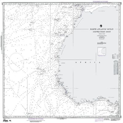 Paradise Cay Publications NGA Chart 125: North Atlantic Ocean Southeastern Sheet (Traditional Paper) 34 x 42
