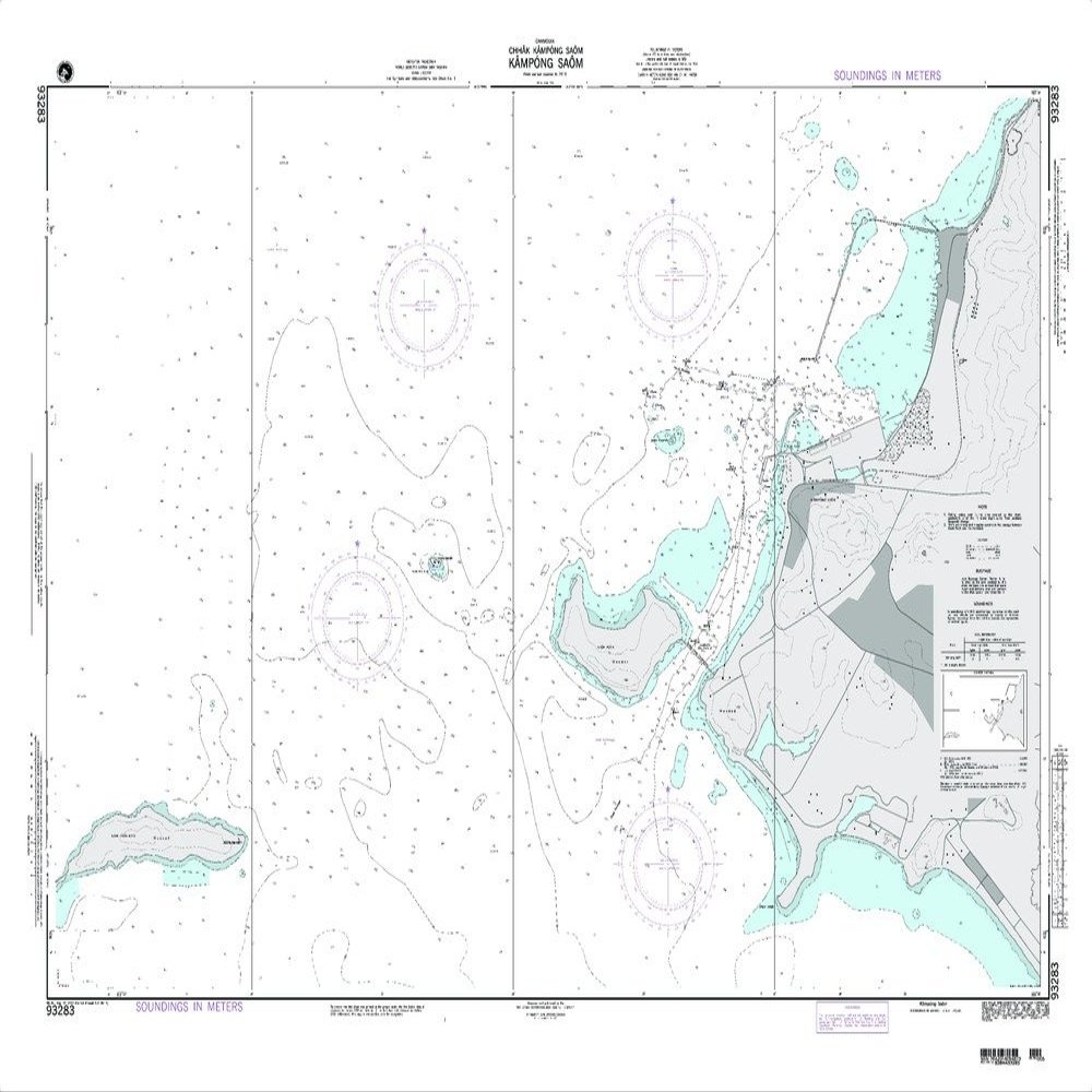 Paradise Cay Publications NGA Chart 93283: KampongSaom (Traditional Paper) 48 x 36