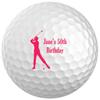 Custom White Golf Balls Set of 6 - Gifts for Birthdays, Stocking Stuffers, Party Favors - Women's Golf Design view 1