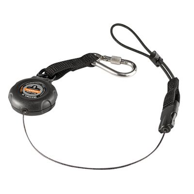 Ergodyne 19301 Squids 3001 Retractable Single Carabiner w Loop End - 2lbs, Black