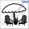 Eyecandy Decals Beach Chairs and Umbrella 2 5" Decal Sticker Black view 1