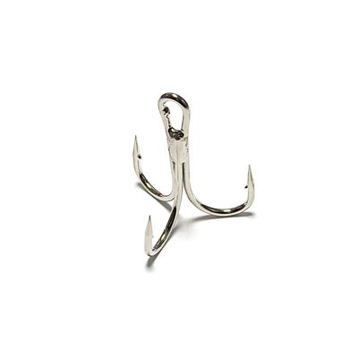 3X Strong Treble Hooks 3/0, 100 Pcs Nickel Finish, for Saltwater & Freshwater Fishing, Ideal for Tuna, Pike, Musky & Big Fish Game