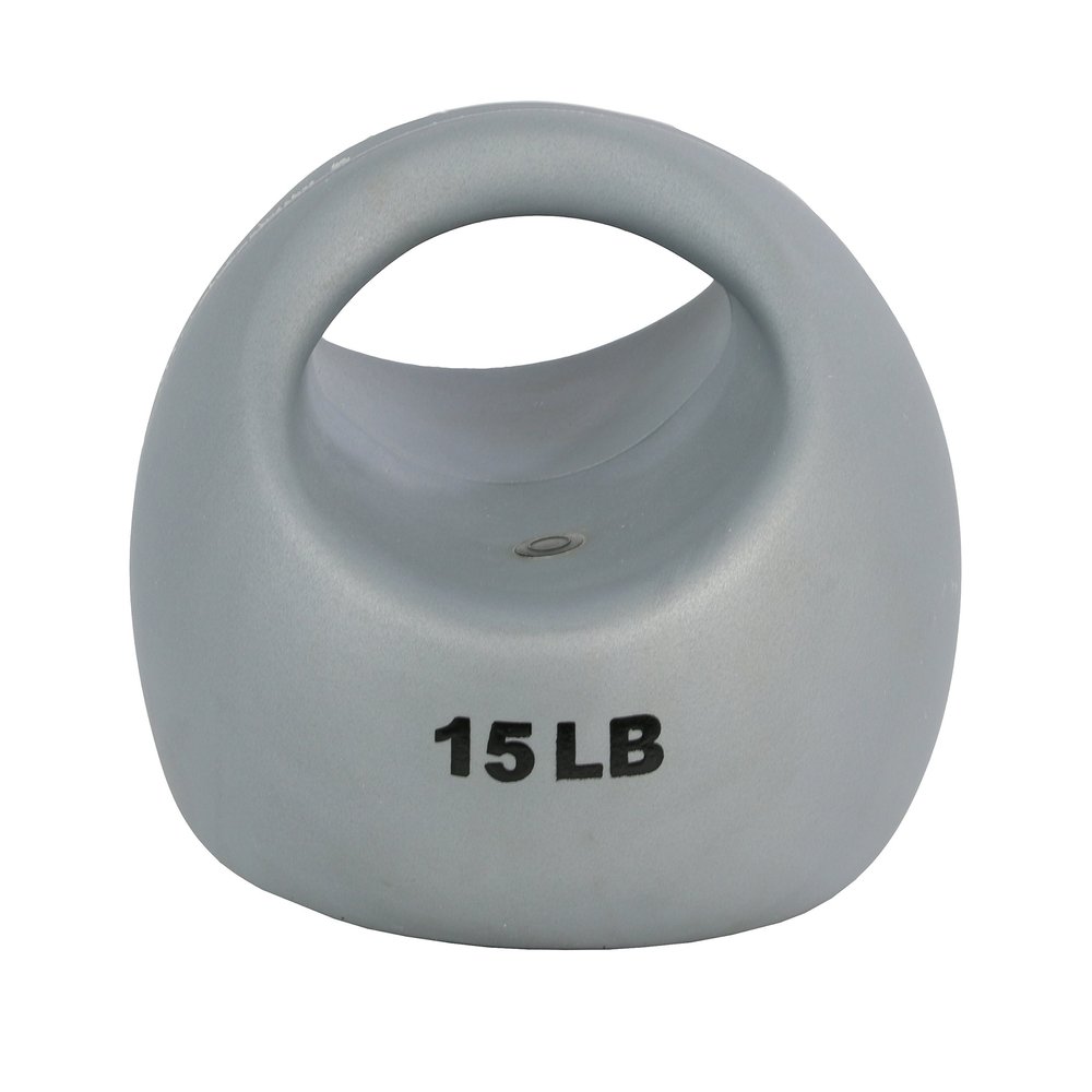 CanDo 10-3297 One Handle Medicine Ball, 15 lb, Silver