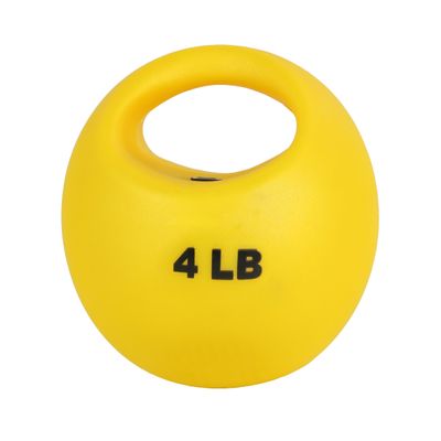 CanDo 10-3291 One Handle Medicine Ball, 4 lb, Yellow