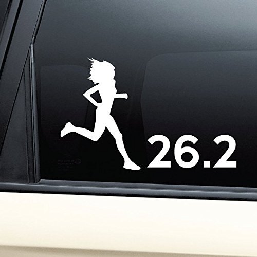 26.2 Marathon Female Runner Vinyl Decal Laptop Car Truck Bumper Window Sticker